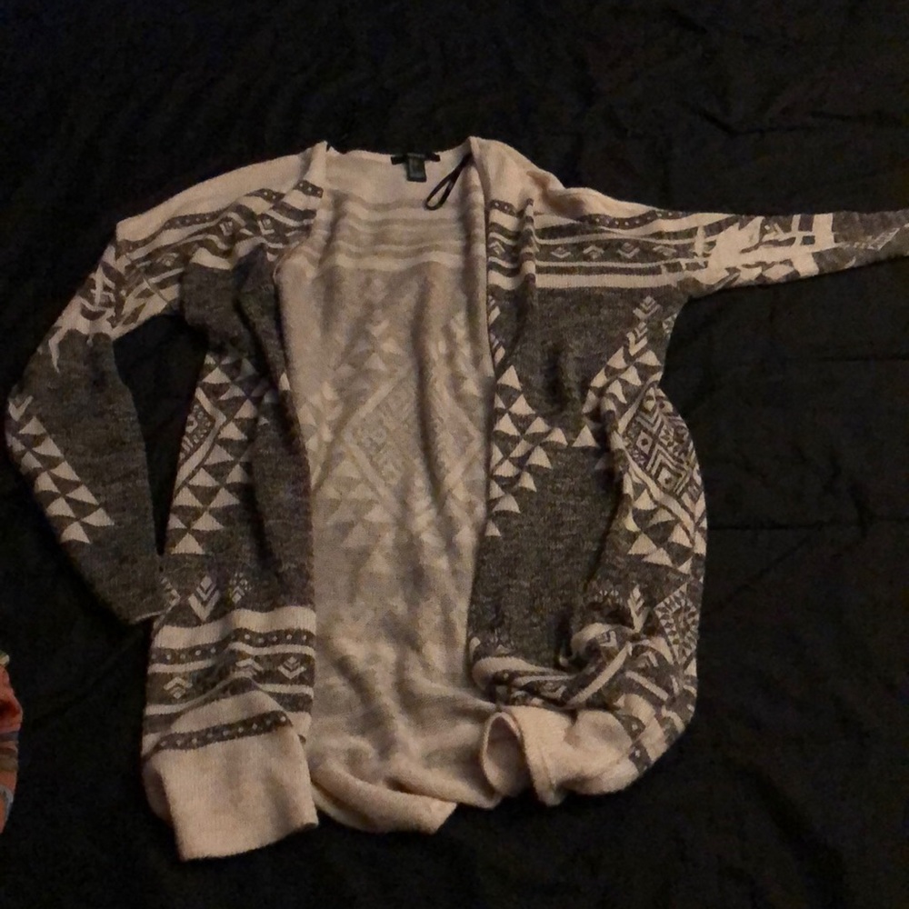 Patterned long cardigan